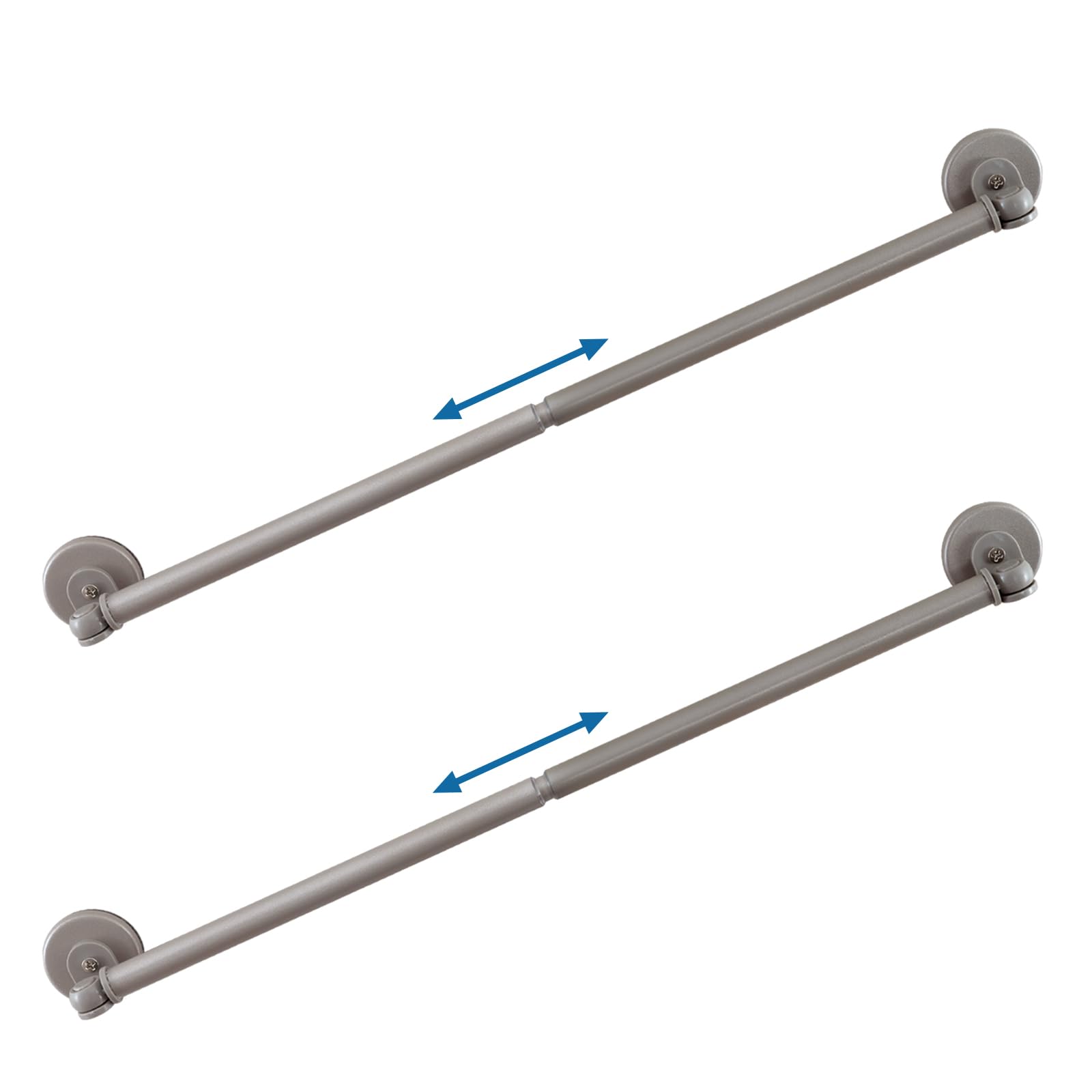 Magnetic Curtain Rod for Metal Door 16"-28", Magnet Cafe Curtain Rod For Small Window No Drill Rods Magnetic Sash Rods, Nickel, 2 Pack