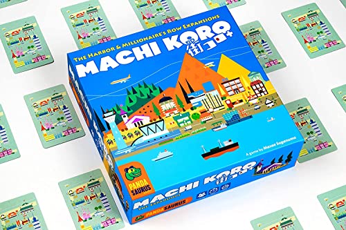 Image of Pandasaurus Games Machi Koro THE EXPANSIONS - Harbor and Millionaire's Row Expansion Sets,Fast-Paced Dice Rolling Board Game for Kids and Adults,Ages 8+,2-5 Players,30-45 Min Playtime