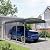 REPICK Heavy Duty Metal Carport with Galvanized Steel Roof and Metal Carport Kits, Outdoor Carport Canopy Enhanced Base, Multi-Purpose Extra Large Car Shelter for Car, SUV, Truck and Boats (10x15 FT)