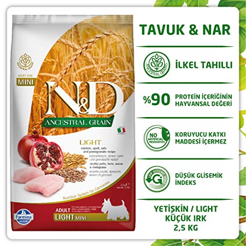 N&d ancestral grain dog light chicken, spelt, oats...