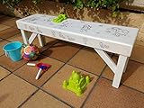  Banco infantil blanco de madera reciclada de palet hecho a mano