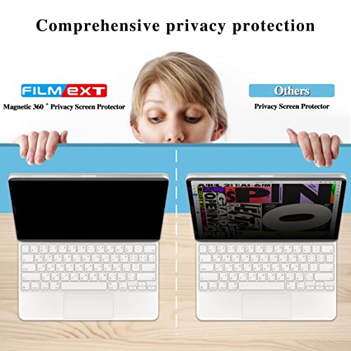 Image of Magnetic 360 Privacy Screen Protector for iPad Pro 12.9 M2 M1 2021-2018 | Compatble with iPad Pro 12.9 6th /5th /4th /3rd Gen,Removable iPad Pro Anti Glare Anti-Spy Screen Filter[4 Way Privacy Filter]