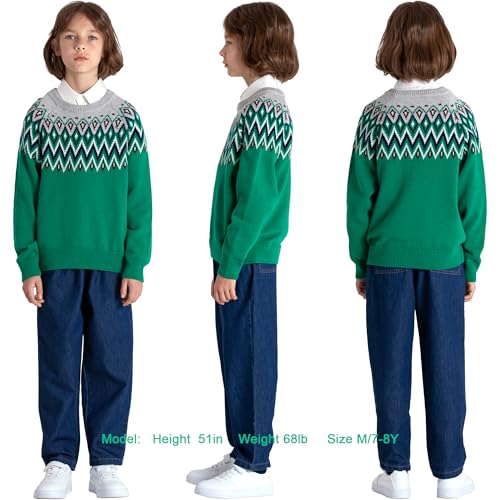 Image of BOBOYOYO Boys Sweaters 100% Cotton Cable Knit Kids Sweater Striped Pullover
