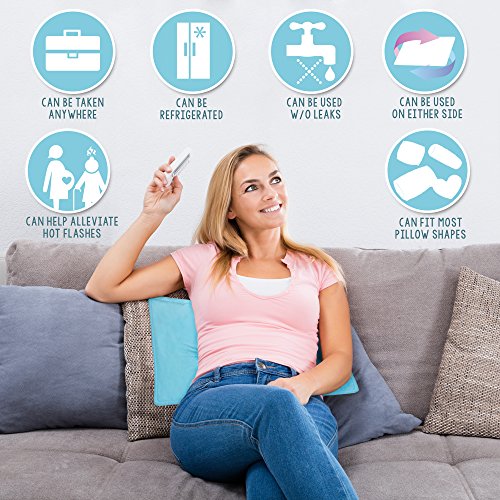 Bramble - Große Kühlendes Gelkissen, Kisseneinsatz für Bessere Schlafqualität bei Heißem Wetter, 55x30cm - Hitzewallungen, Migräne, Fieber, Schmerzlinderung - Leckagefrei