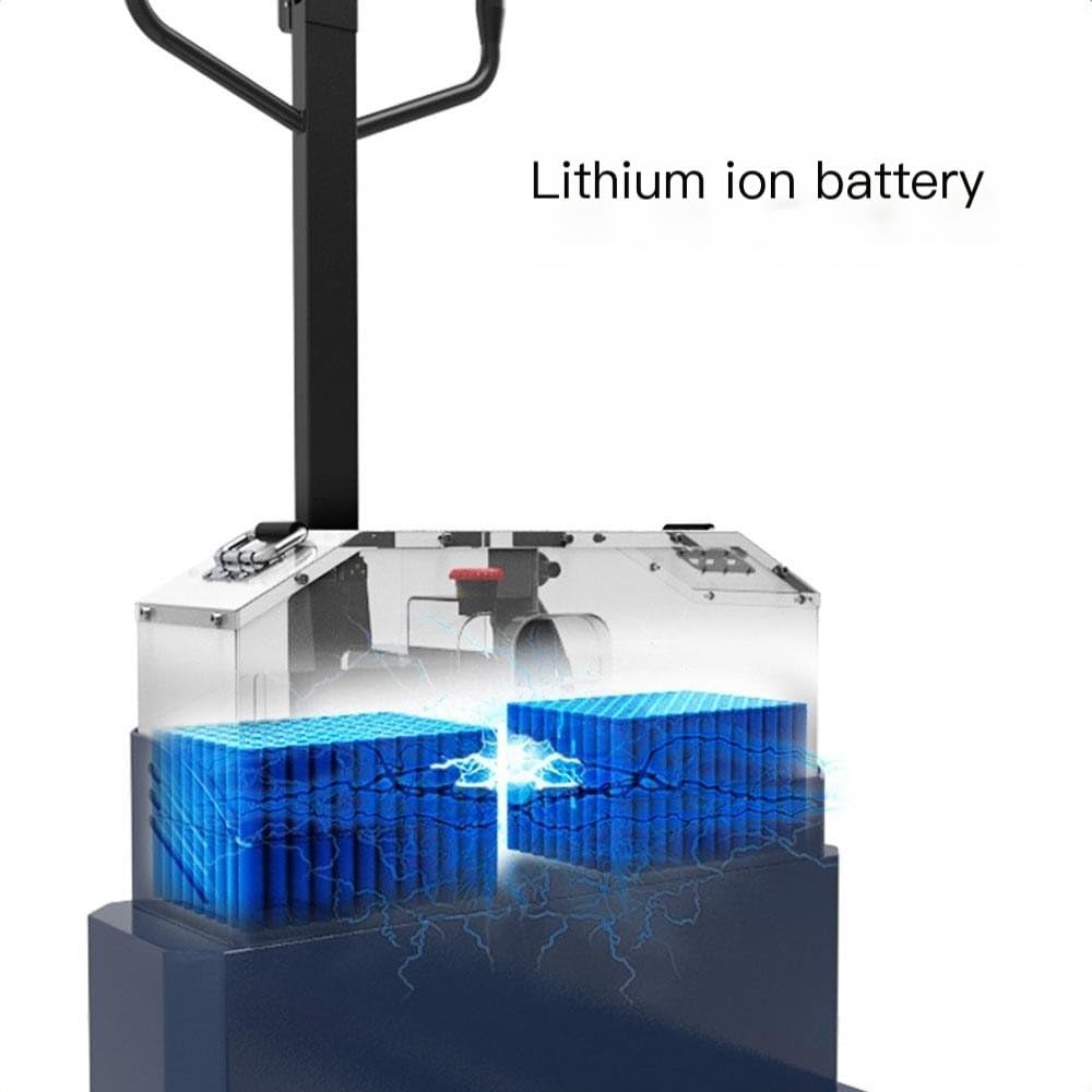 Transpallet elettrico con batteria al litio capacità di 6600 libbre, walkie-talkie, for spazi ristretti Magazzini(55cm)