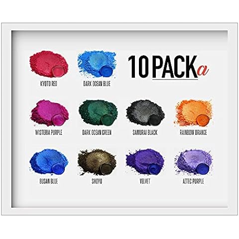 Eye Candy Pigments Variety Mica Pigment Powder Set A - Epoxy Resin Art - Woodworking - Cosmetic Grade Mica Powder - Bath Bombs - Pigment Powder Variety Pack - 50g - Non-Toxic - Skin Safe Cover
