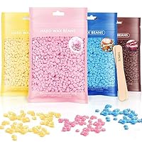 Hartwachsbohnen zur Haarentfernung, 400g Wachsperlen mit 10 Holzspatel Enthaarung für Ganzkörper Enthaarung, Heißwachs, Brazilian Waxing, Beine, Gesicht und Arme