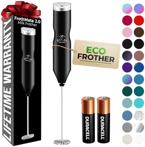 Zulay Kitchen Powerful Frother Wand AA Batteries Included, Ultra ...