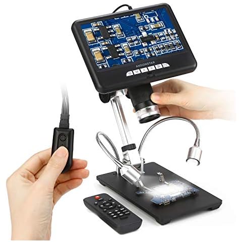 Andonstar AD207 Digital Microscope 7 inch LCD Microscope and 3D Visual Effects for Circuit Board Repair Soldering Microscope Cover