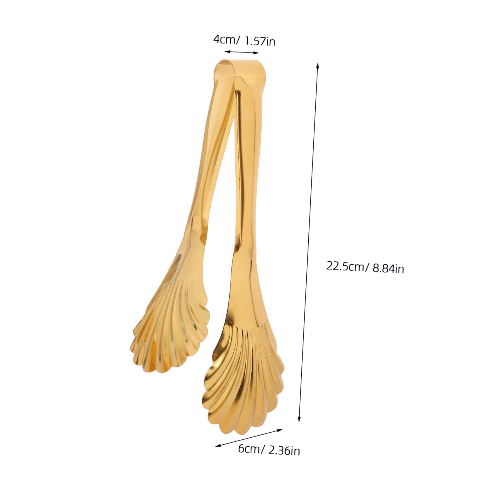 FUNOMOCYA 2Pcs Stainless Steel Serving Tongs Mini Appetizer Kitchen Tweezers Food Clamps for Buffets and Bbq Elegant Plated Scallop Design