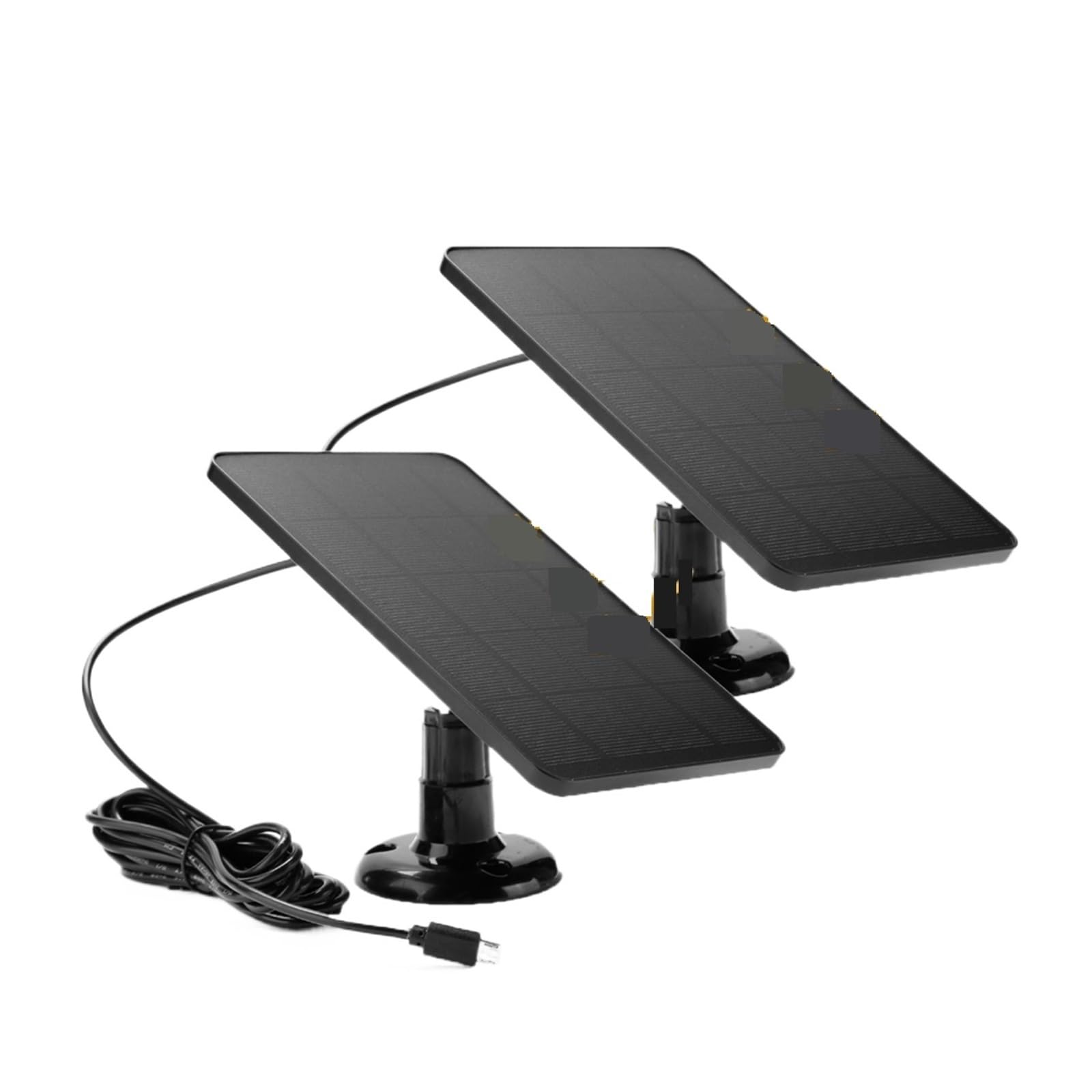 1/2 pièces 5V 10W Panneau Solaire Micro Chargeur monocristallin Chargeur Solaire étanche sécurité Surveillance caméra Moniteur Batterie Externe Sûr Efficace(Black 2PCS 10W 5V)