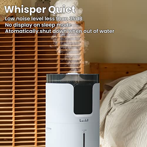 Lacidoll Humidifiers For Large Room Wholehouse Humidifier 1000 Sq. Ft 4.2 Gal 16L Floor Humidifier 360° Nozzles Cool Mist Ultrasonic Humidifier Output Top Fill Tower Humidifier For Home Office #TOP4