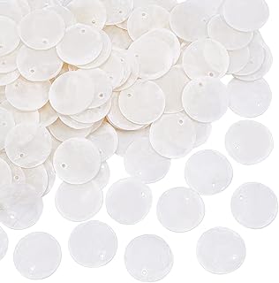 Flat Round Shell Charms Seashell Pendants Shell Dangle Charm Shells Dangle Pendants for DIY Earring Necklace Jewellery Making