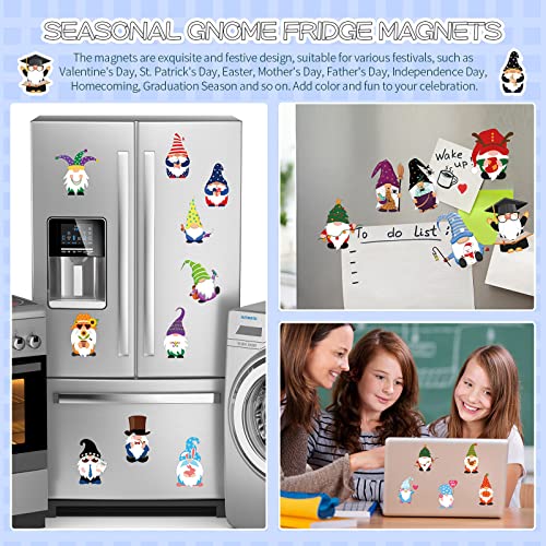 Xuhal 27 Pcs Holiday Magnets Seasonal Gnome Fridge Magnet Easter Patriotic Gnome Locker Decorations Graduation Kitchen Magnets For Refrigerator Magnetic Gnome Stickers For Garage Door Dishwasher Car #TOP3