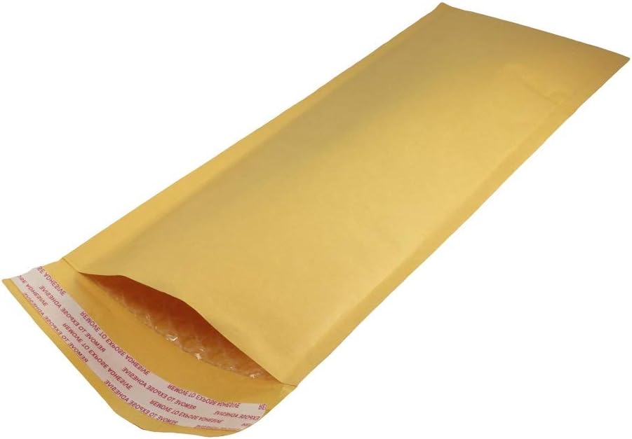 5.5" X 14" Narrow Kraft Bubble Mailers Padded Shipping Envelopes 200 Pack (5 1/2 x 14 Inch)