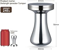 Vista 2 de Café expreso Tamper 2.008 in Acero Inoxidable Barista Espresso Base Café Grano Prensa