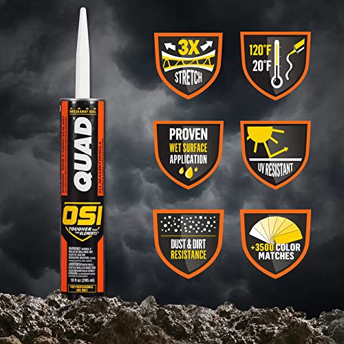 Osi Quad Window, Door And Siding Sealant White 001, 10 Fl Oz, 1, Cartridge #TOP4