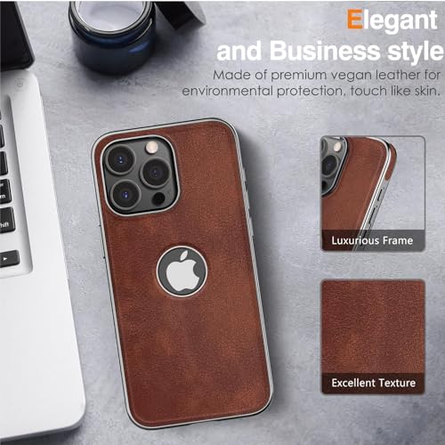 LOHASIC for iPhone 15 Pro Max Case Leather, MagSafe Magnetic Case, Brown - image 5