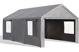 Gardesol Carport, 12'x20' Extra Large Heavy Duty Carport with Roll-up Ventilated Windows,...