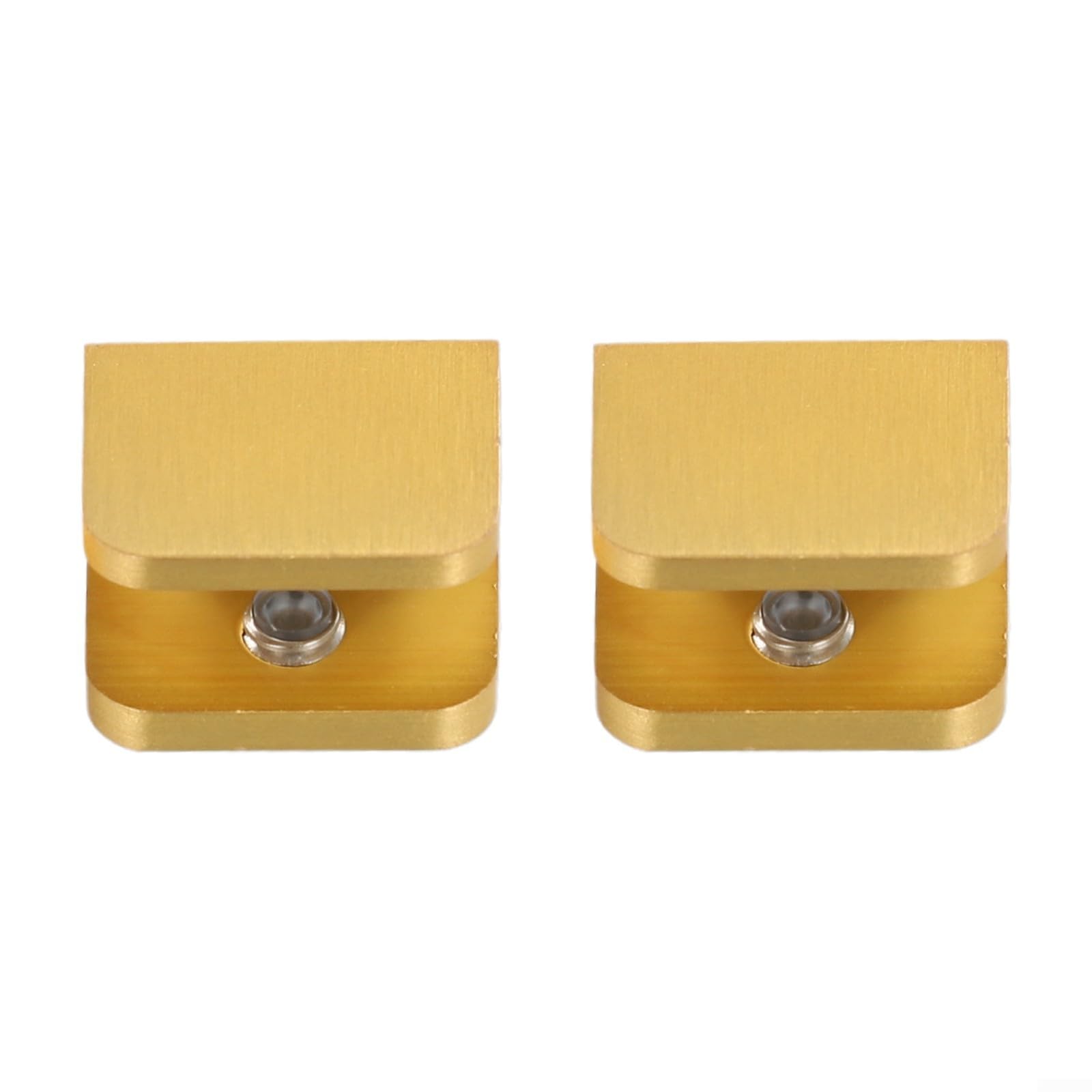 Uxcell 10-Pack Brass Glass Shelf Clamps – Adjustable For 10-12mm Thick Glass, Gold Finish, Screw-On Wall Mount, For Cabinets, Bathrooms, And Display Shelves