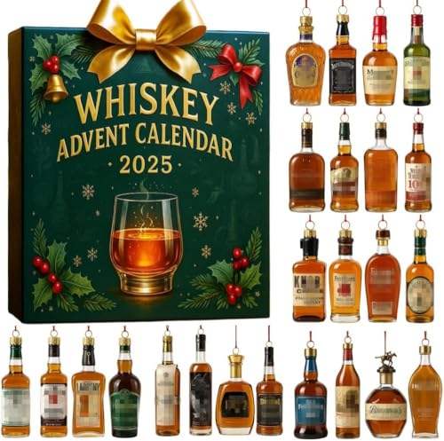 Whiskey Adventskalender 2025, Bier & Whiskey Liebhaber Adventskalenders, 24 Tage 3D Weihnachten...