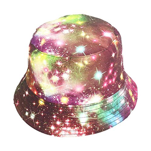 Unisex Sommer Harajuku Sternenhimmel Druck Eimer Hut Farbverlauf Graffiti Graffiti Breitkrem Sonnenschutz Hip Hop Fisherman Cap, Hp