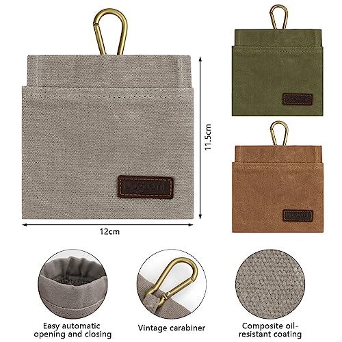 vsshe Leckerlitasche für Hunde, Freihändige Hundeleckerlitasche mit Automatischem Verschluss Futterbeutel Hundetraining Leckerlibeutel Klein Magnet Gassitasche für Katzenfutter Hundefutter Grau