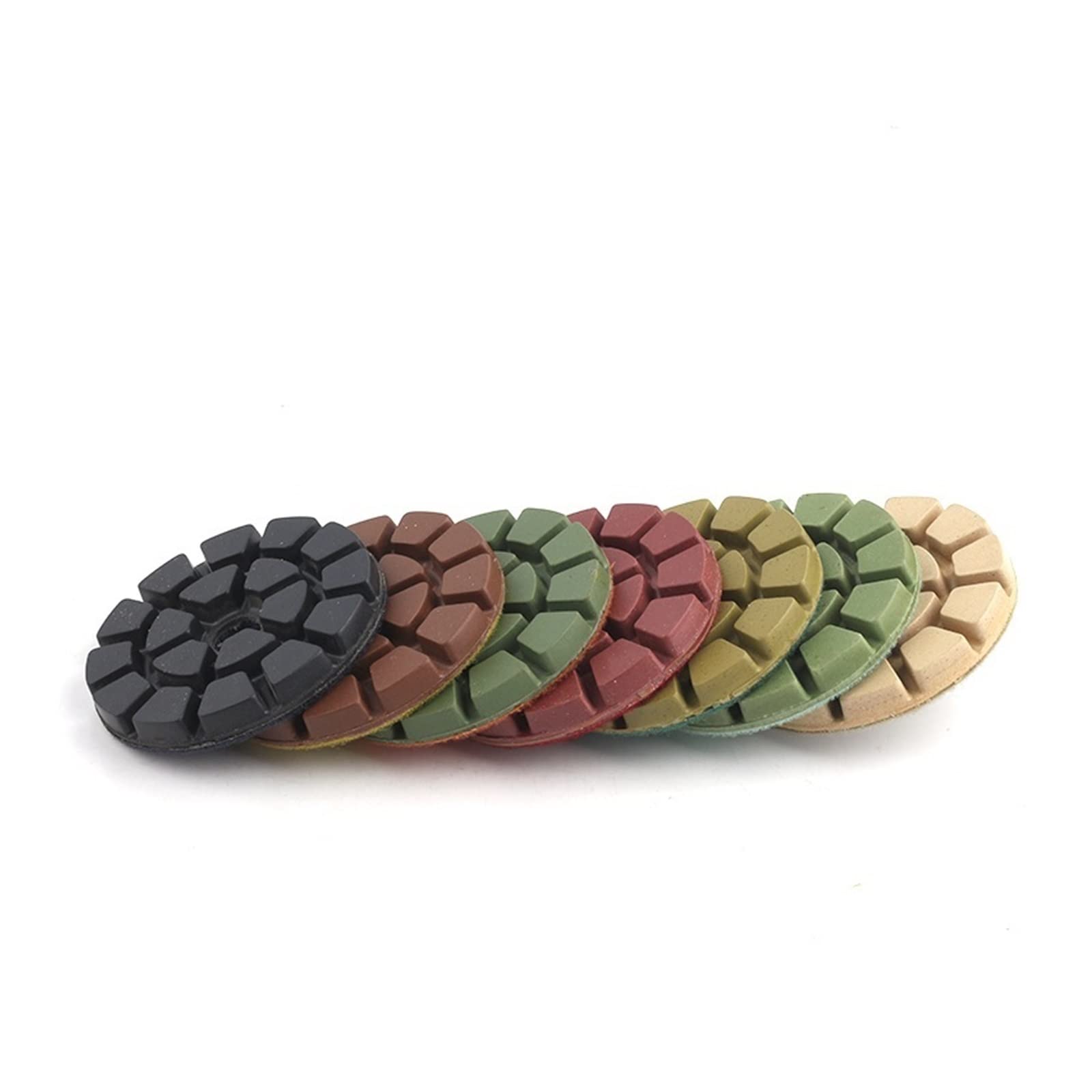 CAREG 7 Piezas/Juego 4quot;Almohadillas de Pulido de Suelo de Diamante, Pulido de Suelo Blanco, Apto for pulidor, Piedra, Herramienta abrasiva de hormigón Durable (Color : 800, Siz