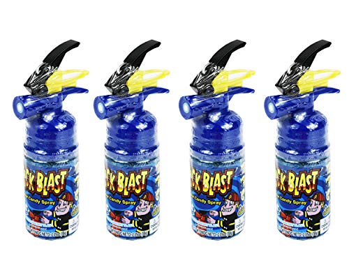 Set of 4 - 2.05oz Blue Raspberry Quick Sour Blast Candies! Perfect for Movie Night, Field Trips, Road Trips and More!