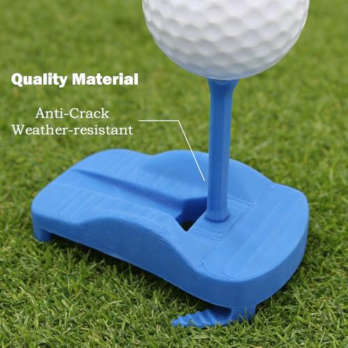 Golf-Teehalter für Kunstrasen – Klappbarer Fuß & 5 Simulator-Tees in verschiedenen Größen bieten eine stabile, bruchsichere Abschlagplattform für Golfsimulatoren im Innen- und Außenbereich Basis