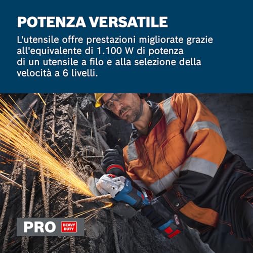 Bosch Pro 18V System Smerigliatrice Angolare A Batteria GWS18V-11PS (Incl. Batteria Gba 18V 5.0Ah, Gal 12V/18V-80, Kit In L-Boxx) - 4
