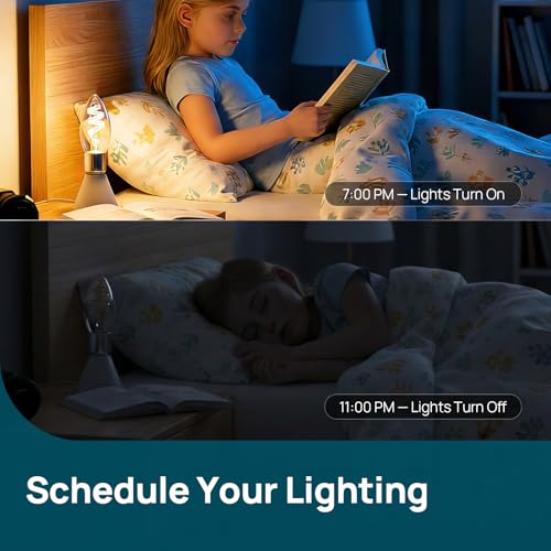 Image of Linkind E12 Led Bulb, RGBTW Color Changing Matter Smart Light Bulbs, 2 Pack | Work with Alexa /Apple /Google Home, 40W RGBTW Smart Filament Bulbs for Chandelier, 2.4Ghz WiFi Only Candelabra Bulbs, 400 LM