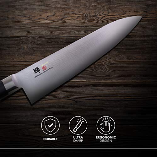 Jck Original Kagayaki Japanese Chef’s Knife, Kg-13 Professional Western Deba Knife, Vg-1 High Carbon Japanese Stainless Steel Pro Kitchen Knife With Ergonomic Pakka Wood Handle, 8.2 Inch #TOP5