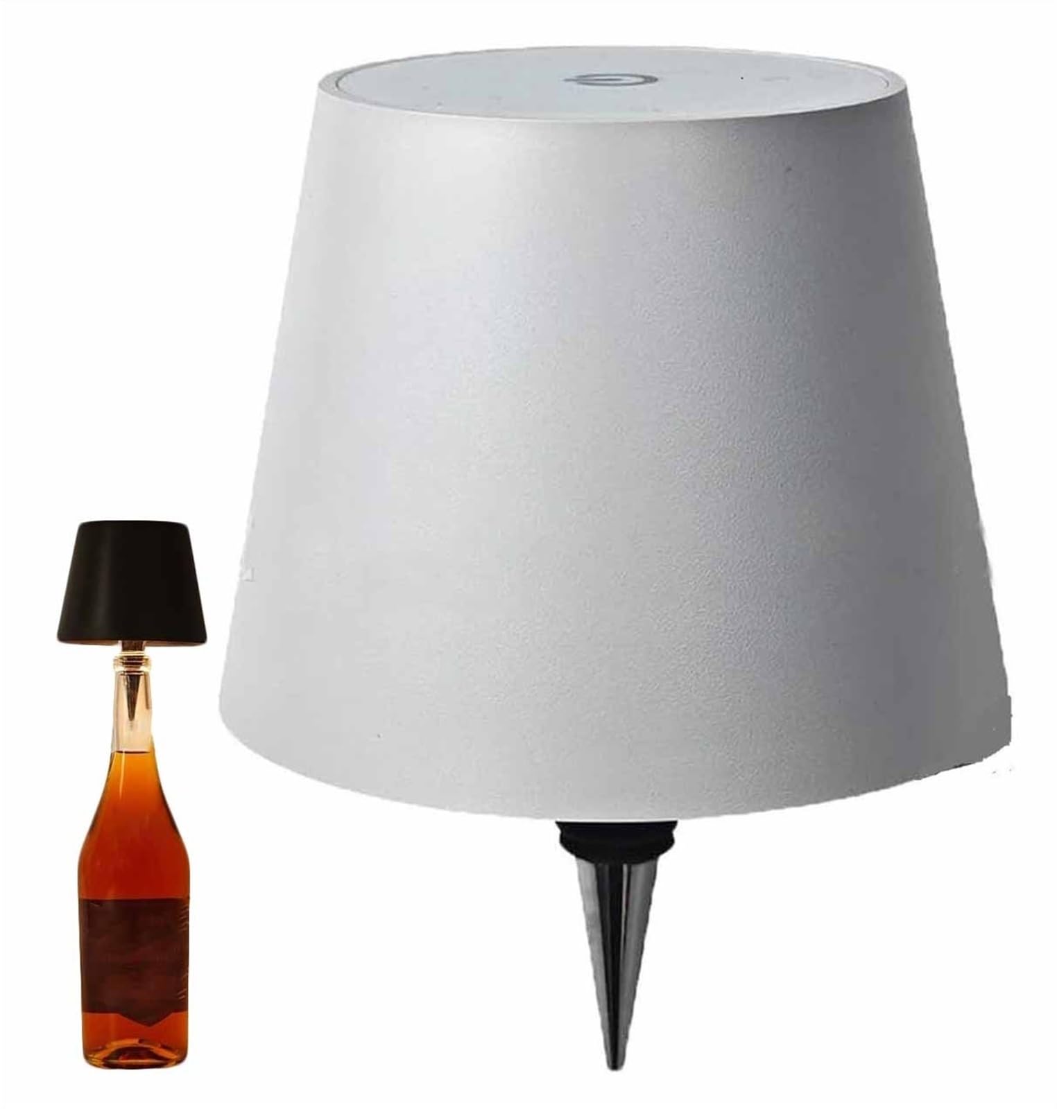 THUCHENYUC Wireless Bottle Lamp, 3 Color Stepless Dimming Rechargeable Wine Bottle Lights Rechargeable Wireless Touch LED Bottle Lamp For Bars Restaurants(White)