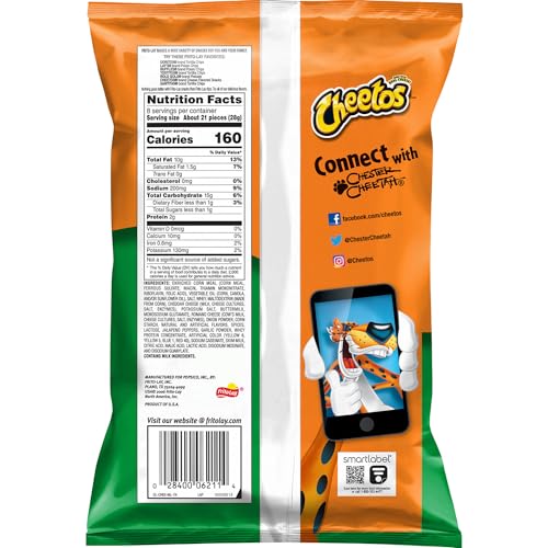 Image of Cheetos Frito-Lay Cheddar Jalapeno Crunchy Pouch, 226.8 G