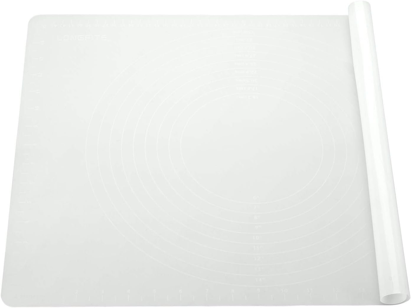 Silicone Baking Mat for Pastry Rolling Dough Mats Large Nonstick and Nonslip with Measurements,Dining Table Placemat 19.68'' by 15.74'' (Semi-transparent)