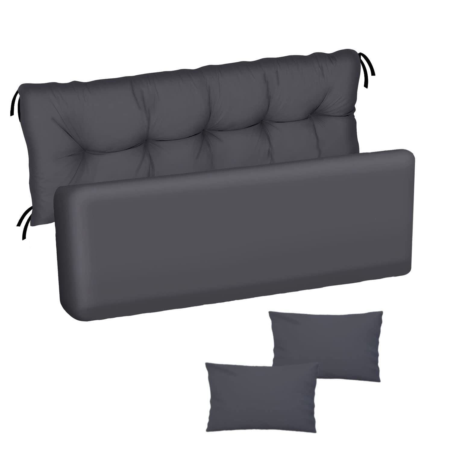 Cuscino per panca da giardino, impermeabile, 150x50x50 cm, per mobili da giardino, per pallet, per esterni e patio, con schienale Glatt-Pik Green [133]