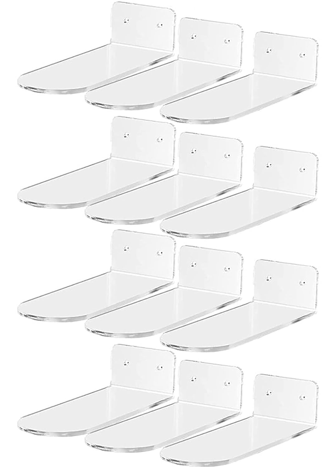Feeling Well Shoe Rack Stand organizor Space Saver for Home Shop Wall Mounted Shelf Shoe Rack Display Holder(4 inch Length- Pack of 12, Transparent)-image-25