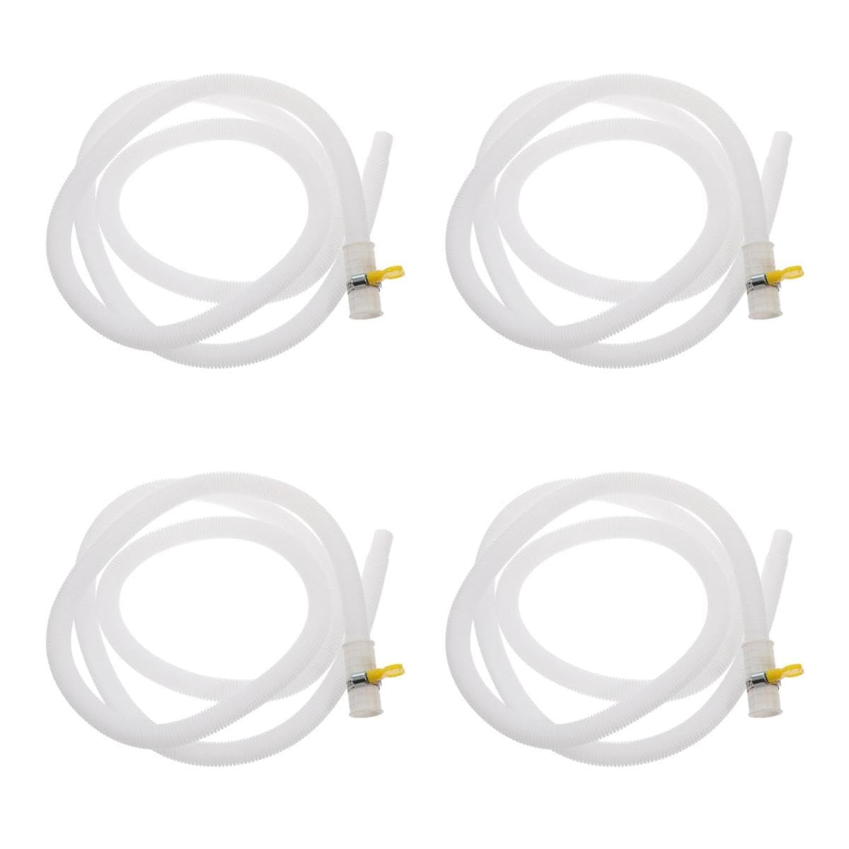 SHINEOFI 4 piezas Tubería Flexible para Desagüe de Aire Acondicionado y Lavadora Semi Automática Manguera Resistente con Abrazadera de Inoxidable Extensión de Metros para Drenaje