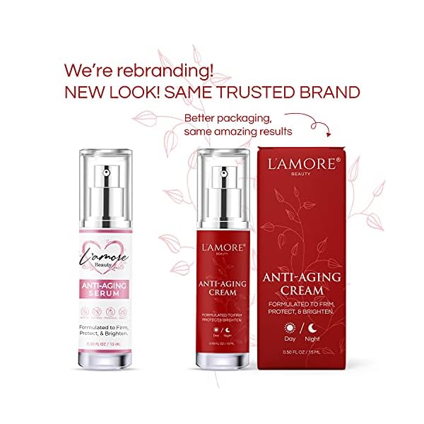 L'AMORE BEAUTY Anti Aging Cream - Wrinkle Cream For Face - Face Moisturizer For Women - Retinol Cream For Face - Collagen Face Cream - Peptide Face Cream - Daily Facial Moisturizer, 15ml