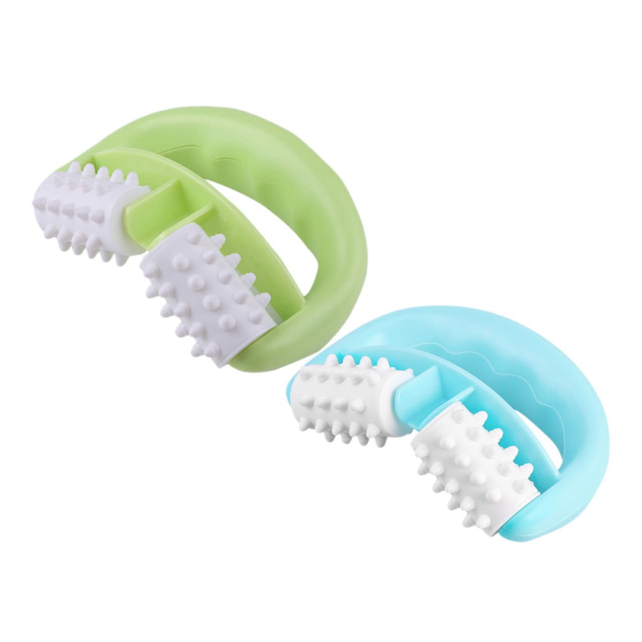 BESTYASH 2 Sätze Arm Und Beinmassage Roller Manuelle Muskelmassage Roller Für Beine Und Effektive Muskelentspannung Und Verbesserung Durchblutung Blau Grün 2 Stücke * 2