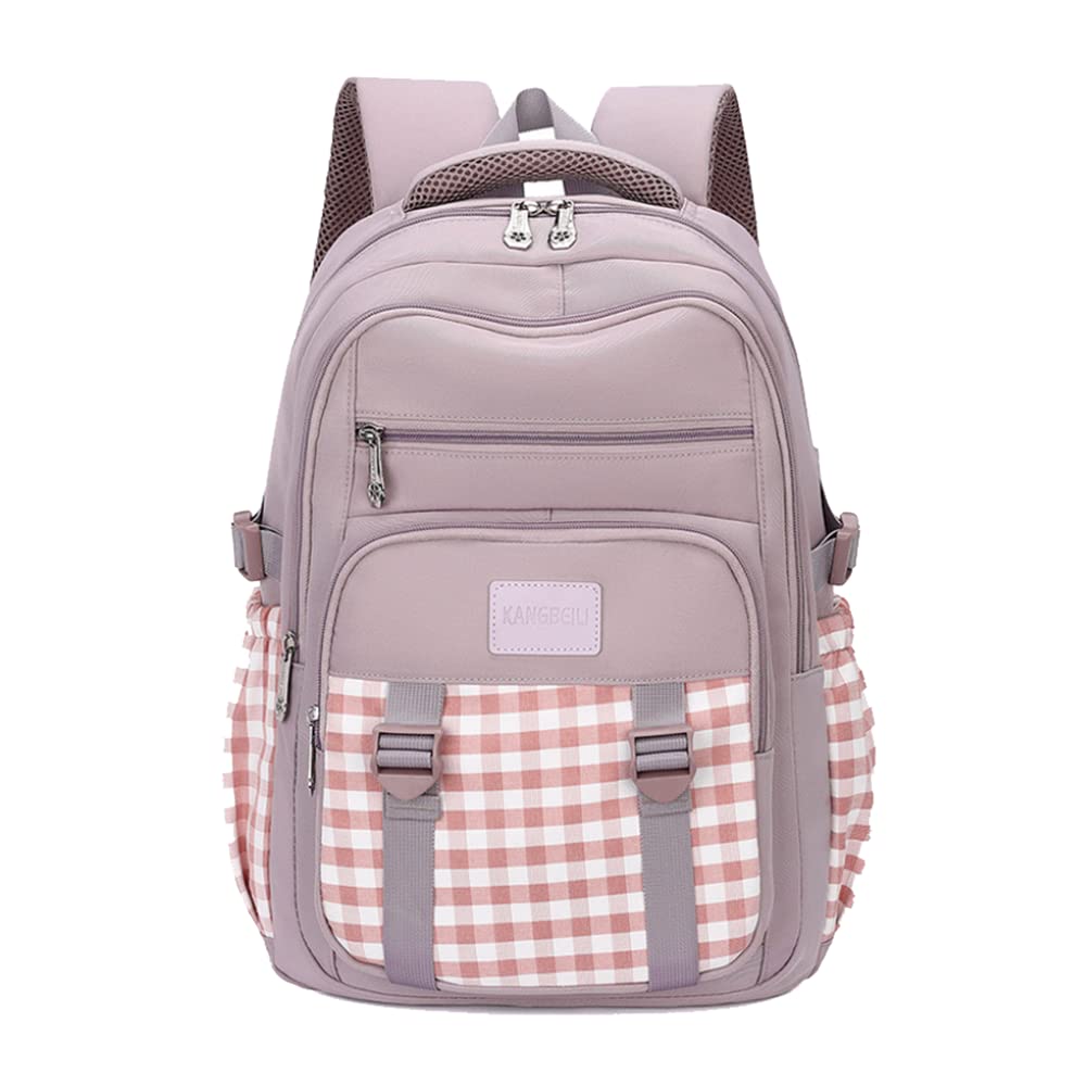 RTMYORLightweight Check Pattern Kids Boys Girls Children Back Pocket Schoolbag Large Capacity Kids Travel Daypack Gift