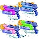 Water Gun, Water Guns for Adults & Kids, 4 PCS 300CC Long Range High Capacity for Water Guns, Water Toys, Water Blaster, Swimming Pool Beach Outdoor Summer Fun Party Games, Gifts for Boys and Girls