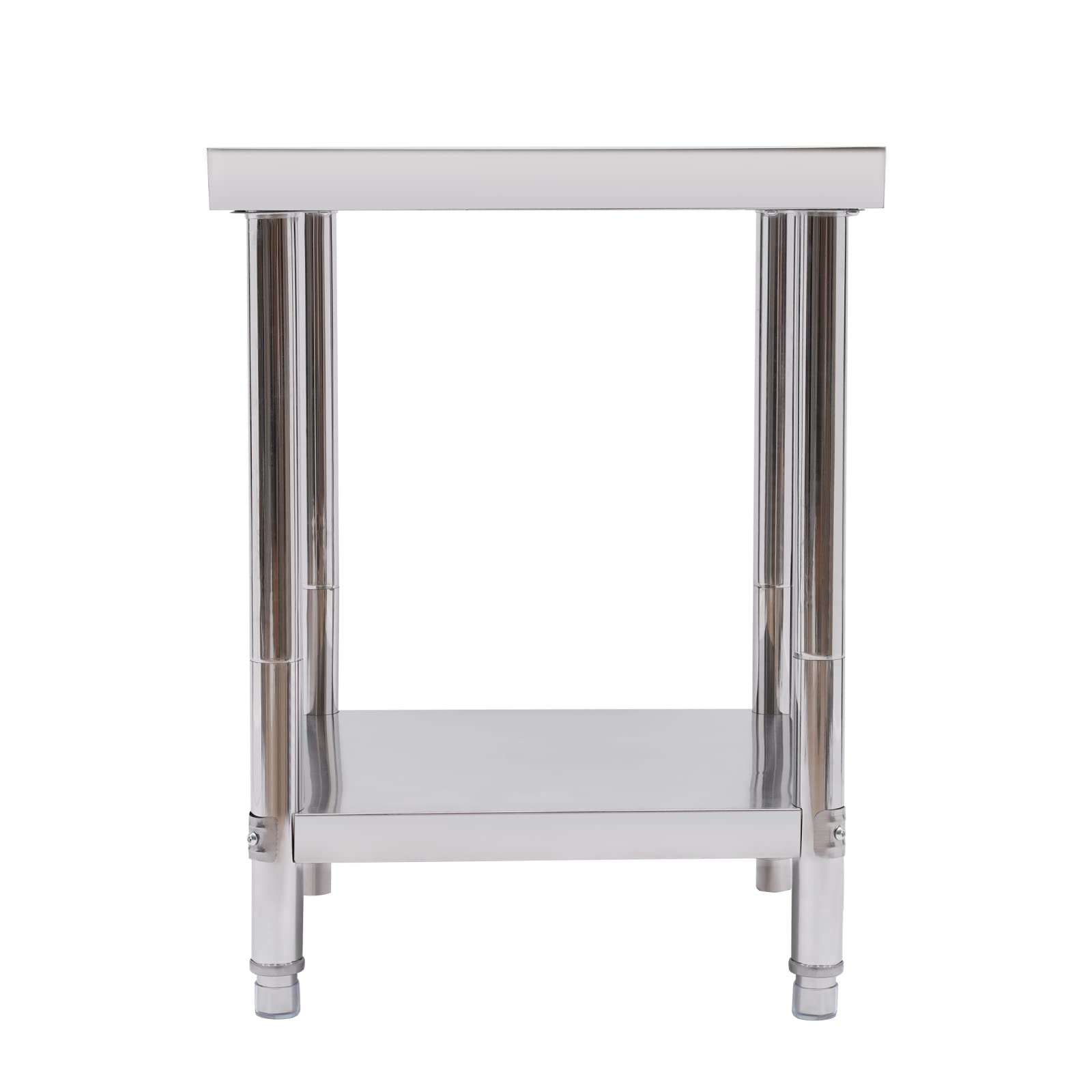 Tavolo in acciaio inox per preparazione e lavoro, commerciale Heavy Duty Food Prep, con ripiano inferiore per ristorante, casa e hotel (76 x 60 x 80 cm)