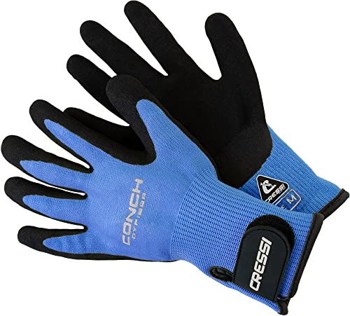 Cressi Conch Dyfiber Gloves, Blue, M #TOP12