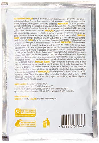 Beira Alta Descolorante em Pó para Cabelos, Camomila, 50 g, Pacote de 72