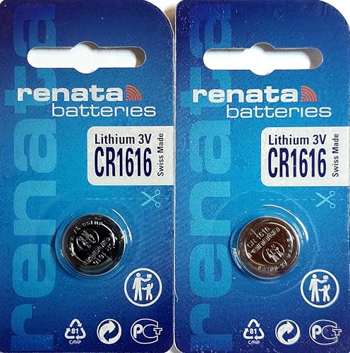 Renata CR1616 Lot de 2 Piles au Lithium 3V