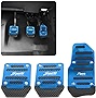 jeseny 3 PCS Car Non-Slip Aluminum Alloy Pedal Pads, Manual/Automatic Gearbox Gas Pedal Brake Pedal Cover, Anti-rubbing Car Clutch Pedal Kits, Auto Universal Replacement Accessories (Blue)