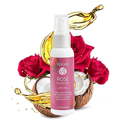SEKAN Liquid Coconut Facial Oil With Rose Essential Oil - Deep Moisturizing Treatment For Face | Pure & All Natural Coconut Oils To Help Repair & Hydrate Skin