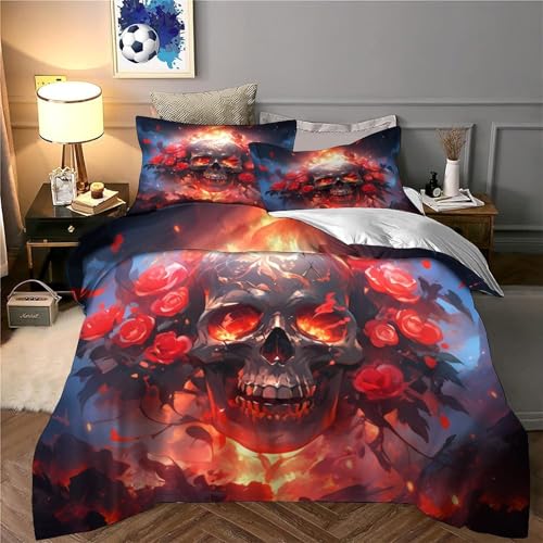 Crâne gothique parure de lit imprimé 3D en microfibre premium - 6
